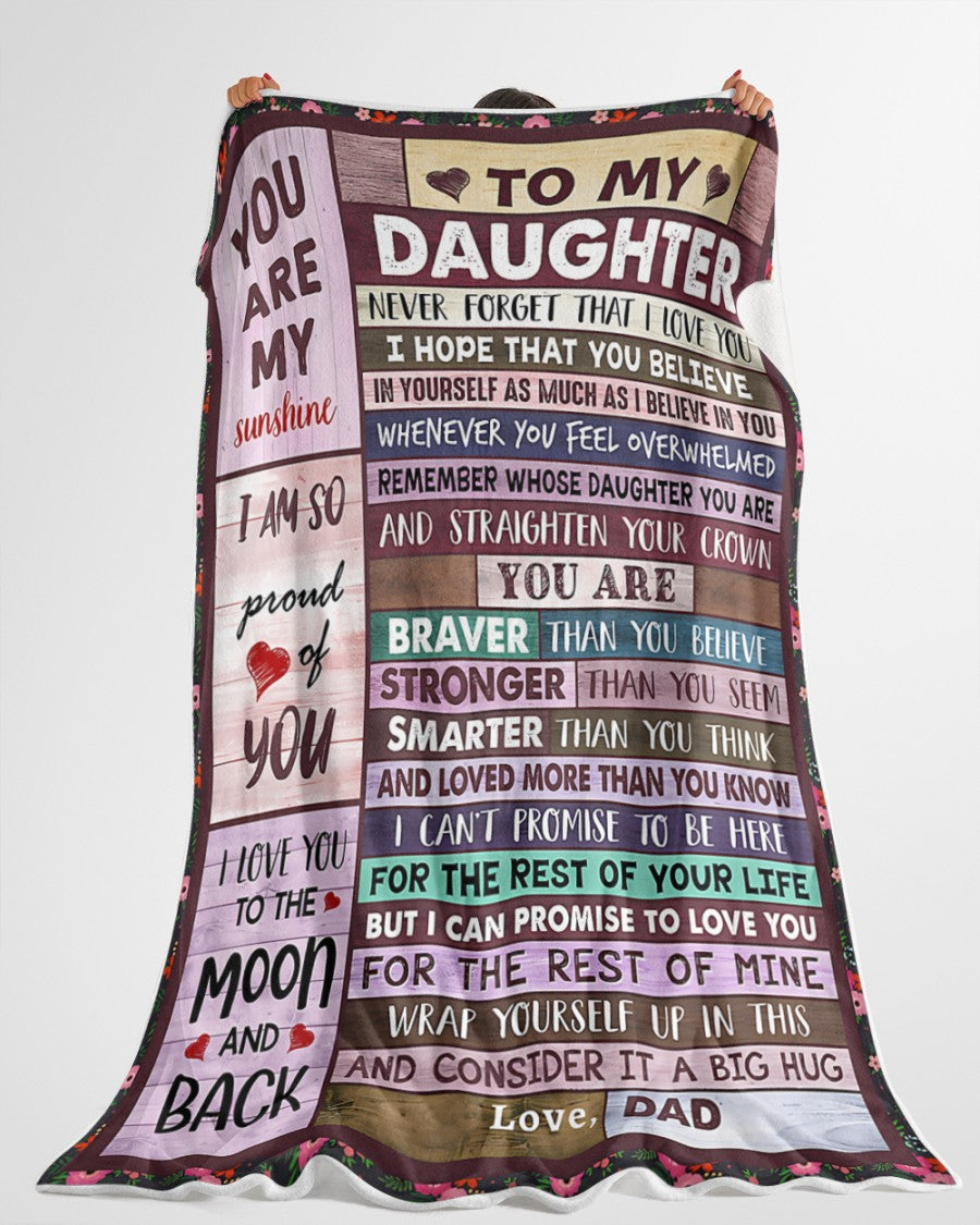 BLANKET FOR DAUGHTER – COMFORT & WARMTH GIFT FROM DAD Sherpa Fleece Quilt Blanket EBIL00