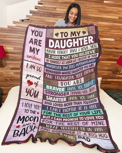 BLANKET FOR DAUGHTER – COMFORT & WARMTH GIFT FROM DAD Sherpa Fleece Quilt Blanket EBIL00