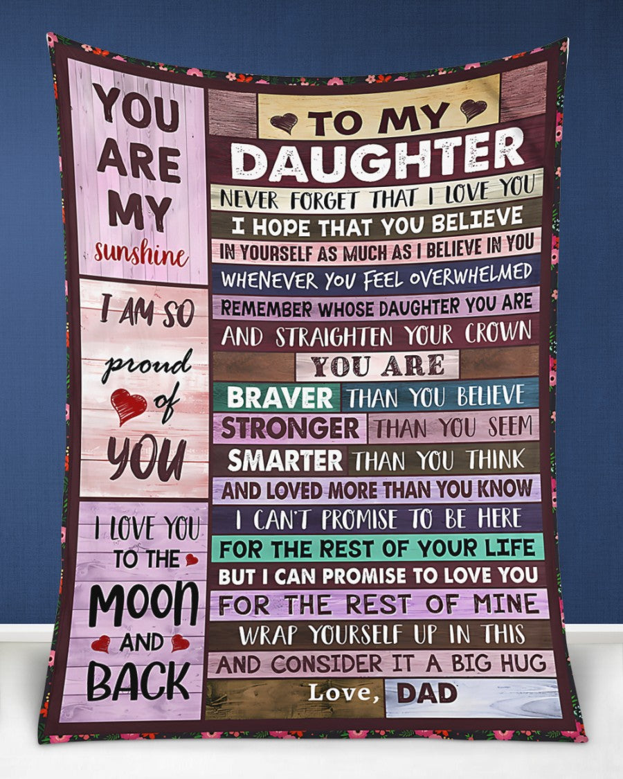 BLANKET FOR DAUGHTER – COMFORT & WARMTH GIFT FROM DAD Sherpa Fleece Quilt Blanket EBIL00