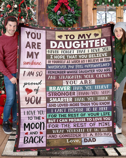 BLANKET FOR DAUGHTER – COMFORT & WARMTH GIFT FROM DAD Sherpa Fleece Quilt Blanket EBIL00