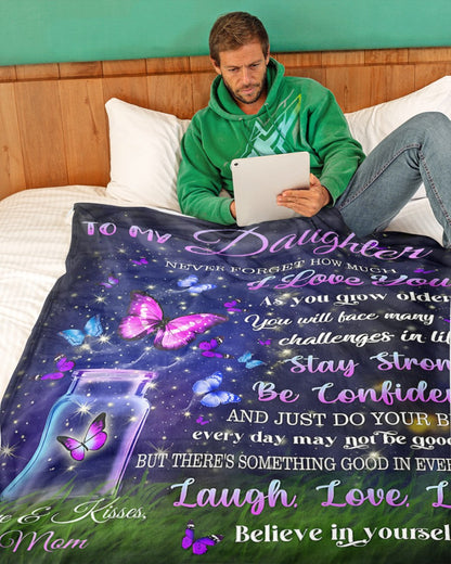 BLANKET FOR DAUGHTER – COMFORT & WARMTH GIFT FROM MOM Sherpa Fleece Quilt Blanket EBIL00 (SKUB12-123)