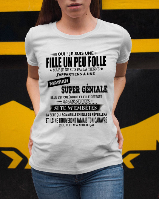 T-SHIRT JE SUIS UNE FILLE CHANCEUSE – CADEAU TOUCHANT DE MAMAN INCROYABLE - frEBIL00