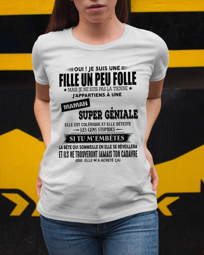 T-SHIRT JE SUIS UNE FILLE CHANCEUSE – CADEAU TOUCHANT DE MAMAN INCROYABLE - fr00 / DONN00