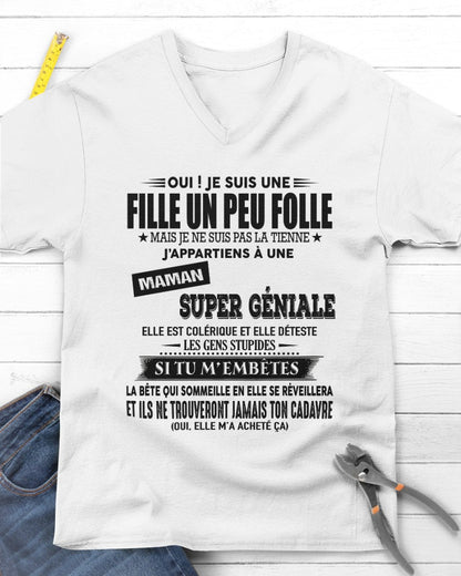 T-SHIRT JE SUIS UNE FILLE CHANCEUSE – CADEAU TOUCHANT DE MAMAN INCROYABLE - frEBIL00