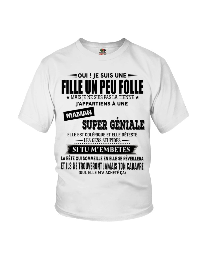 T-SHIRT JE SUIS UNE FILLE CHANCEUSE – CADEAU TOUCHANT DE MAMAN INCROYABLE - frEBIL00