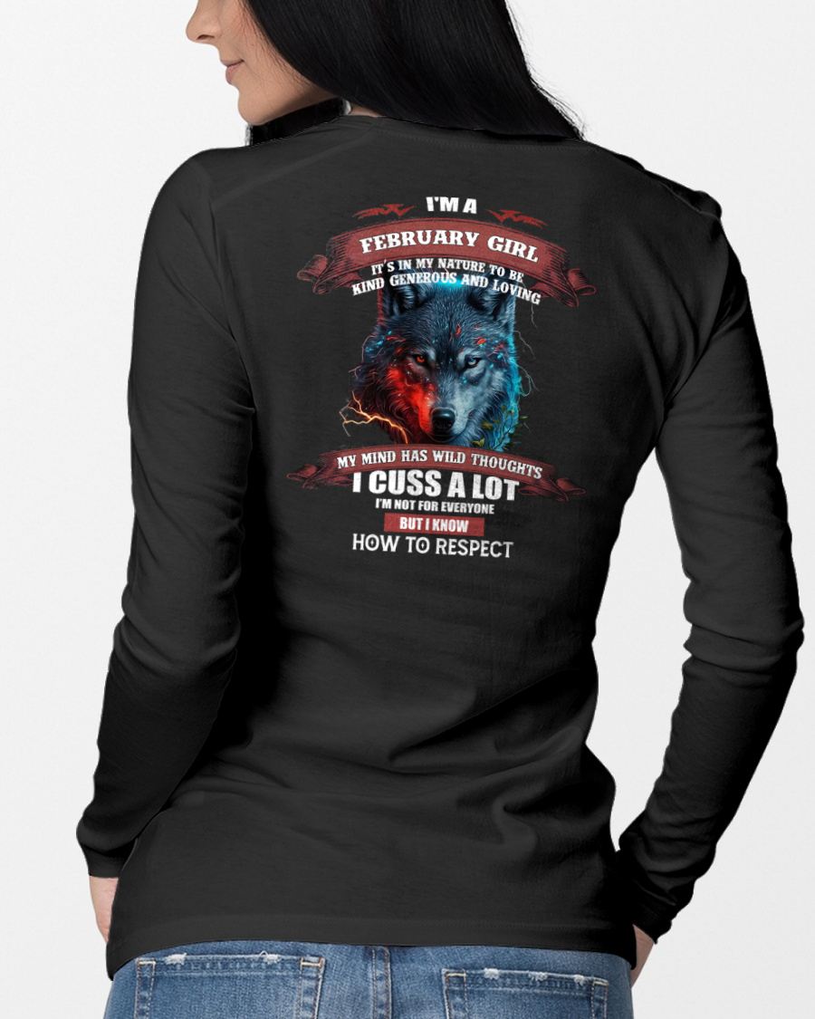 FEBRUARY - KIND, GENEROUS AND LOVING GIRL - BIRRTHDAY T-SHIRT FOR WOMAN - EBIL02 (SKU12-300-02)