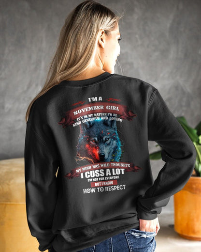 NOVEMBER - KIND, GENEROUS AND LOVING GIRL - BIRRTHDAY T-SHIRT FOR WOMAN - EBIL11 (SKU12-300-11)