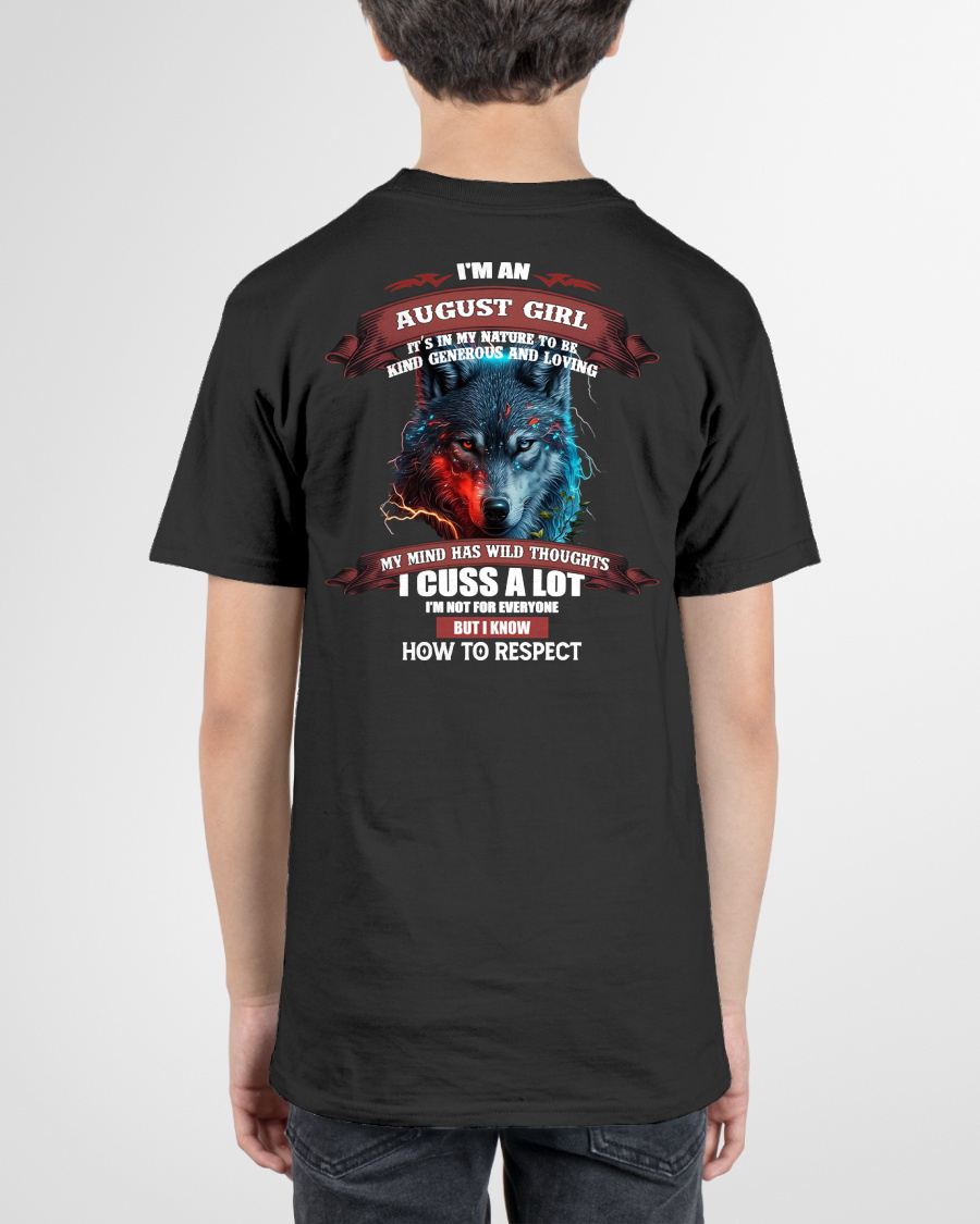 AUGUST - KIND, GENEROUS AND LOVING GIRL - BIRRTHDAY T-SHIRT FOR WOMAN - EBIL08 (SKU12-300-08)