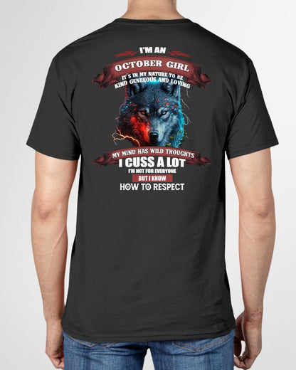 OCTOBER - KIND, GENEROUS AND LOVING GIRL - BIRRTHDAY T-SHIRT FOR WOMAN - EBIL10 (SKU12-300-10)