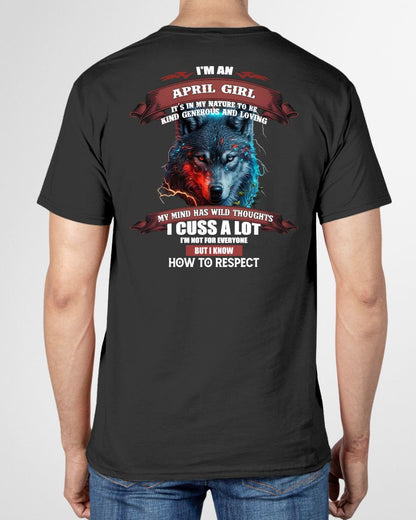 APRIL - KIND, GENEROUS AND LOVING GIRL - BIRRTHDAY T-SHIRT FOR WOMAN - EBIL04 (SKU12-300-04)