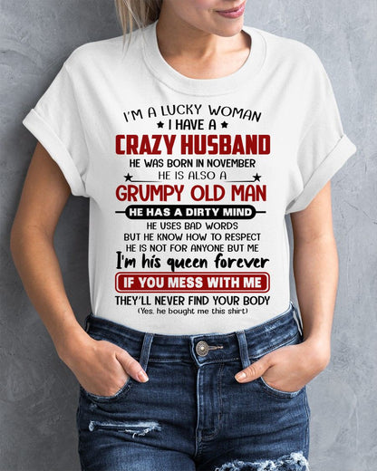 NOVEMBER - TO MY WIFE - I'M A LUCKY WOMAN - GIFT FROM HUSBAND - EBIL11 (SKU12-282-11)