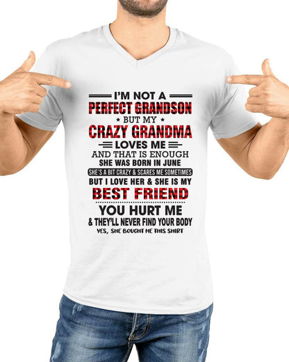 June – I’m Not A Perfect Grandson But My Crazy Grandma Loves Me – Gift For Grandson From Grandma – DOAN06 (SKU10-167-06)