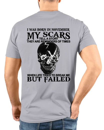 November - My Scars Tell A Story – T Shirt For Man – DONN11 (SKU2604-34-11)