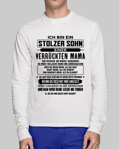 ICH BIN EIN  STOLZER SOHN  EINER  VERRÜCKTEN MAMA - GESCHENK FÜR DEN SOHN VON DER MAMA - DONN03 (SKU2606-282-03)