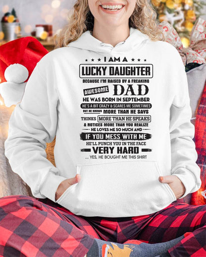 September - Lucky Daughter of Awesome Dad - Perfect Gift For Daughter From Dad - EBIL09 (SKU08-47-09)