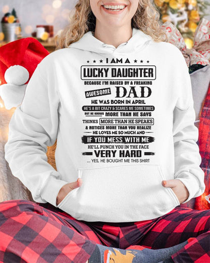 April - Lucky Daughter of Awesome Dad - Perfect Gift For Daughter From Dad - EBIL04 (SKU08-47-04)