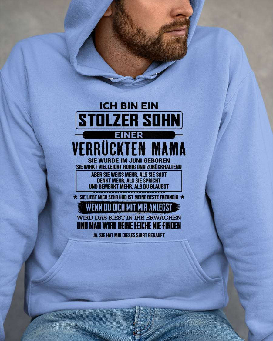 ICH BIN EIN  STOLZER SOHN  EINER  VERRÜCKTEN MAMA - GESCHENK FÜR DEN SOHN VON DER MAMA - DONN06 (SKU2606-282-06)