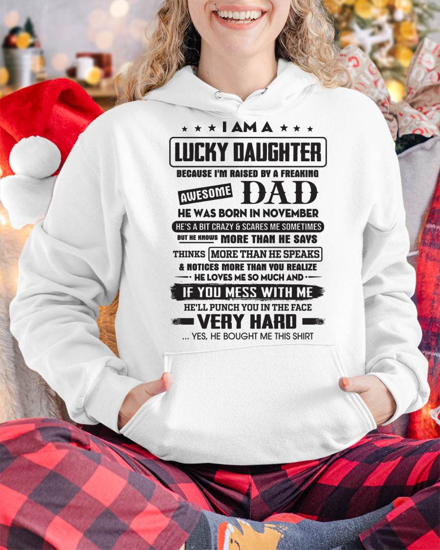 November - Lucky Daughter of Awesome Dad - Perfect Gift For Daughter From Dad - EBIL11 (SKU08-47-11)