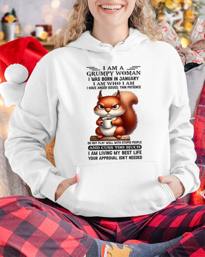 January - I Am A Grumpy Woman - T Shirt For Woman - DONN01 (SKU09-07-01)