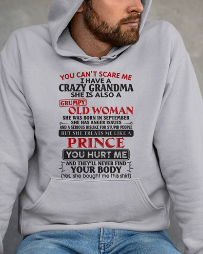 September – You Can’t Scare Me I Have A Crazy Grandma – Gift For Grandson And Granddaughter From Grandma – DOAN09 (SKU11-41-09)
