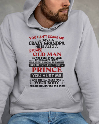 October – You Can’t Scare Me I Have A Crazy Grandpa – Gift For Grandson And Granddaughter From Grandpa – DOAN10 (SKU10-186-10)