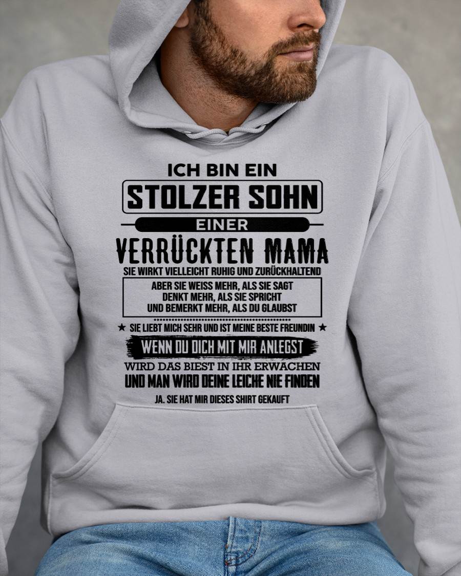 ICH BIN EIN  STOLZER SOHN  EINER  VERRÜCKTEN MAMA - GESCHENK FÜR DEN SOHN VON DER MAMA - DONN00 (SKU2606-282-00)