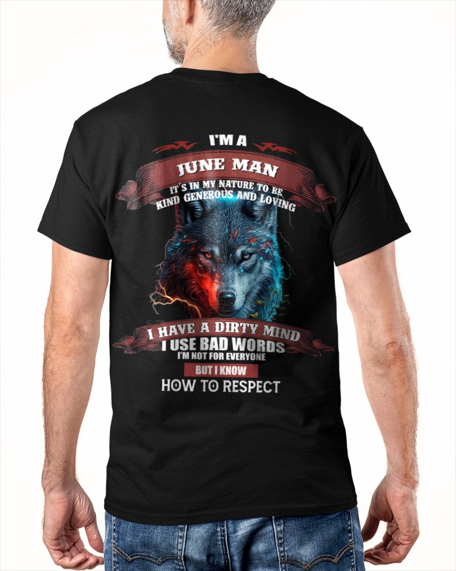 JUNE - KNOW HOW TO RESPECT - BIRTHDAY T-SHIRT FOR MEN - EBIL06 / male (SKU12-162-06)