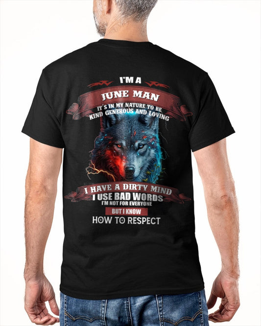 JUNE - KNOW HOW TO RESPECT - BIRTHDAY T-SHIRT FOR MEN - EBIL06 / male (SKU12-162-06)
