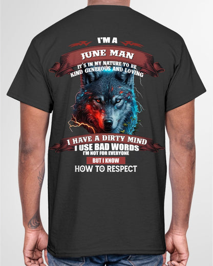 JUNE - KNOW HOW TO RESPECT - BIRTHDAY T-SHIRT FOR MEN - EBIL06 / male (SKU12-162-06)