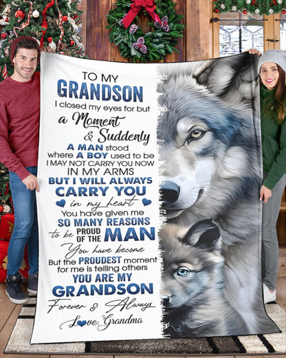 Special Gift for Your Grandson - From Grandma Blanket (SKUB11-73)