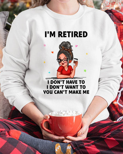I'M RETIRED – T-SHIRT FOR WOMAN – DONN00 (SKU2606-376-00)