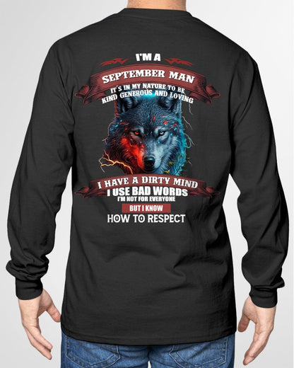 SEPTEMBER - KNOW HOW TO RESPECT - BIRTHDAY T-SHIRT FOR MEN - EBIL09 / male (SKU12-162-09)