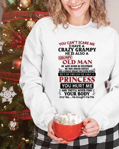 December - You Can’t Scare Me I Have A Crazy Grampy – Gift For Granddaughter From Grampy – DONN12 (SKU2609-24)