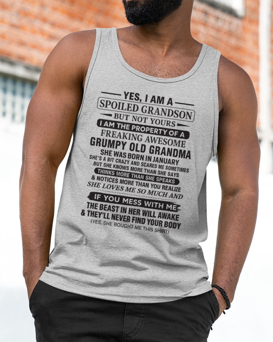Yes I’m A Stubborn Grandson T-Shirt – Birthday Gift From January Grandma / Woman - EBIL01 (SKU10-171-01)