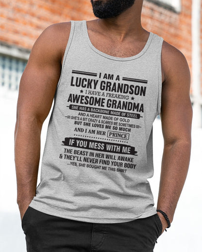 I Am A Lucky Grandson T-Shirt – Birthday Gift From Grandma / Woman - EBIL00 (SKU11-29-00)