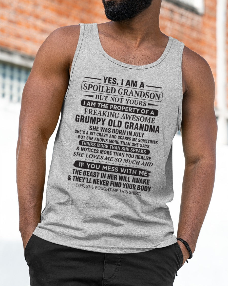Yes I’m A Stubborn Grandson T-Shirt – Birthday Gift From July Grandma / Woman - EBIL07 (SKU10-171-07)