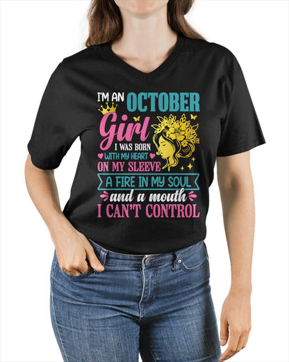 I'm An October Girl – T-Shirt For Woman – DOAN10 (SKU10-67-10)