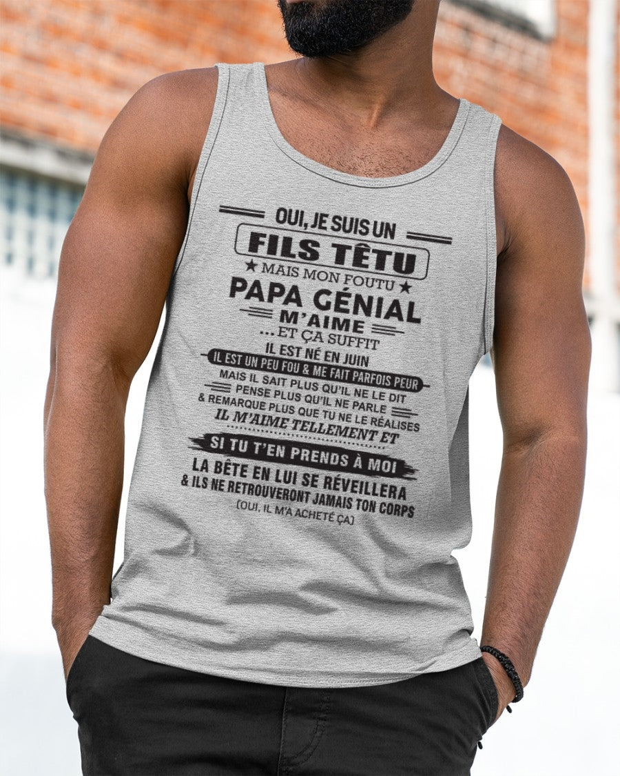 JUIN - Oui, je suis un garçon têtu – T-shirt | Cadeau d’anniversaire de papa pour son fils - DONN06 / fr06 (SKU12-260-06)