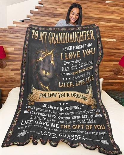 Special Gift For Your Granddaughter Blanket - From Grandpa (SKUB09-44)