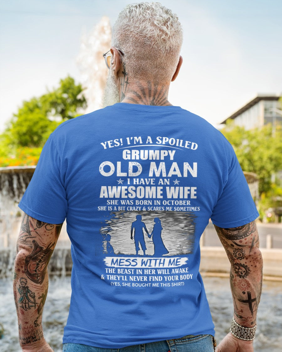 Awesome wife was born October - Gift for boyfriend, Gift for husband from wife - Perfect gift for your husband - EBIL10 (SKU10-79-10)