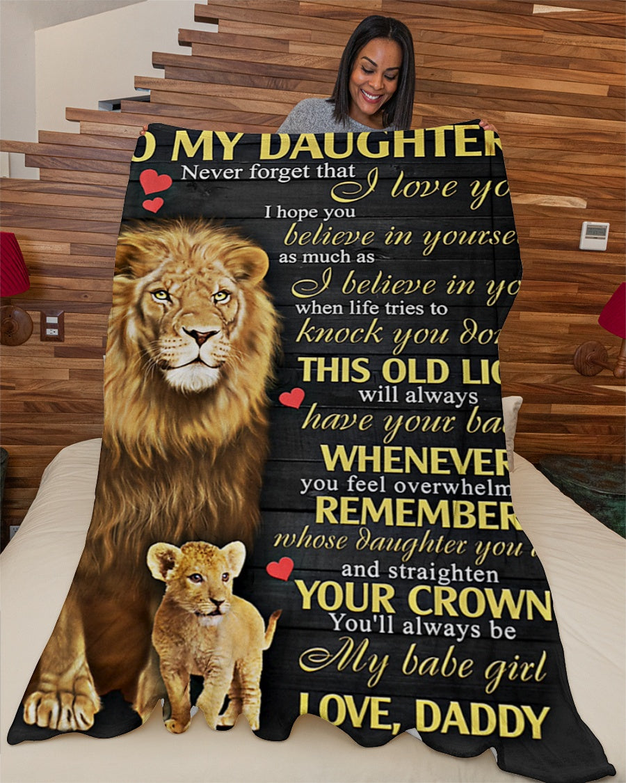 Gift For Daughter From Dad - Lion Blanket