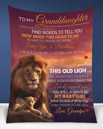 Special Gift For Your Granddaughter Blanket - From Grandpa (SKUB11-83)