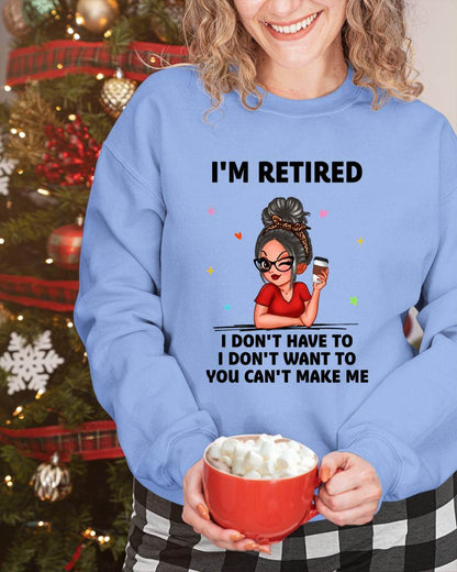 I'M RETIRED – T-SHIRT FOR WOMAN – DONN00 (SKU2606-376-00)