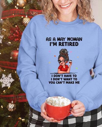 I'M RETIRED – T-SHIRT FOR WOMAN – DONN06 (SKU2606-376-06)