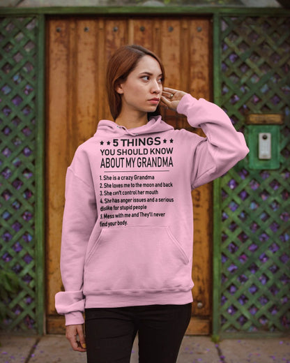 5 THINGS  YOU SHOULD KNOW ABOUT MY GRANDMA - Gift for granddaughter EBIL00 (SKU10-18)