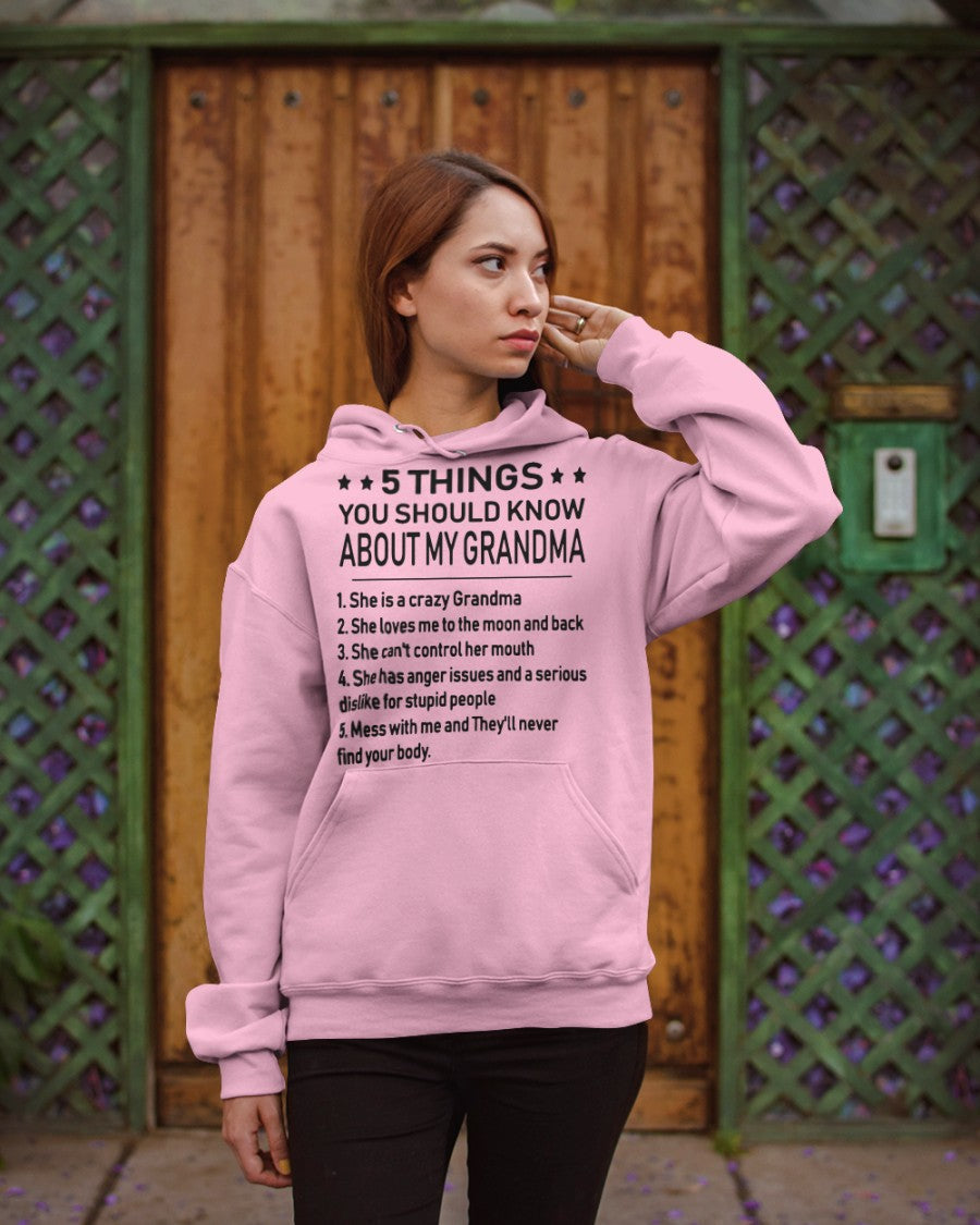 5 THINGS  YOU SHOULD KNOW ABOUT MY GRANDMA - Gift for granddaughter EBIL00 (SKU10-18)