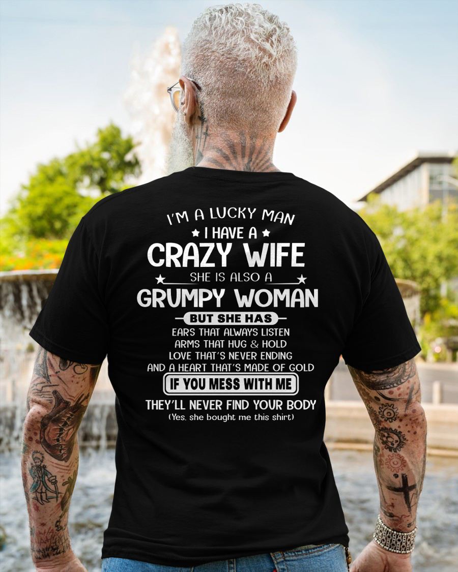 LUCKY MAN OF A GRUMPY WIFE  - GIFT FROM WIFE - EBIL00 (SKU12-277-00)