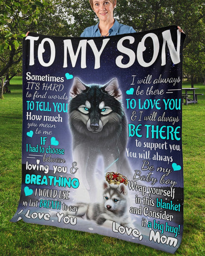 To My Son Blanket Sherpa Fleece Blanket Sherpa Fleece Blanket - from mom