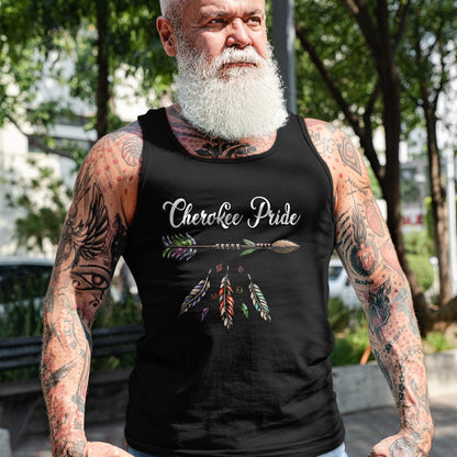 Native American T-Shirts, Vintage Native American Unisex T-Shirt/Hoodie/Sweatshirt HLT00 - American Flag - Cherokee Pride Feathers Native American Long Sleeve T-Shirt