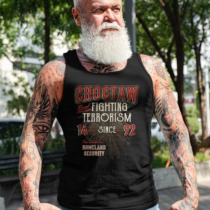 Native American T-Shirts, Vintage Native American Unisex T-Shirt/Hoodie/Sweatshirt HLT00 - American Flag - Choctaw Fighting Terrorism Since 1492 Native American T-Shirt